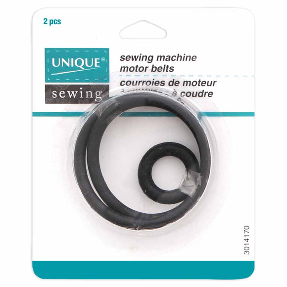 Set of 2 sewing machine motor belts in packaging