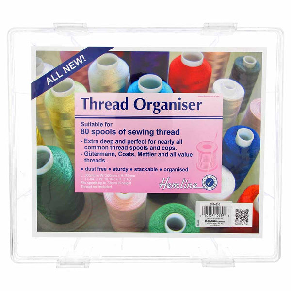 Thread Box and Storage Organiser: Filled: Polyester Machine Embroidery  Thread - Hemline - Groves and Banks