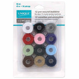 Package of 12 pre-wound bobbins (assorted colours)