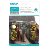 Pack of 8 heavy duty snap fasteners (with tool) gold