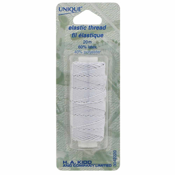Unique elastic thread 20m in packaging (white)