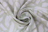Swirled swatch leaves fabric (tan/beige fabric with medium/large white organic leaf shape silhouettes tossed allover)