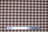 Flat swatch burgundy and white medium sized gingham print fabric