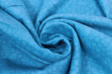 Swirled swatch aqua (medium teal blue) Swirly Cotton Flanelette fabric (subtle swirly pattern allover)
