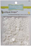 60 white snaps in packaging from Babyville