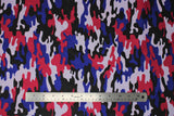 Flat swatch camo printed cotton in pink & blue