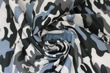Swirled swatch camo printed cotton in grey