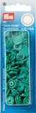 30 pack of Prym Snaps in packaging (style turquoise green circles)