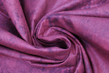 Swirled swatch Algodon Marble fabric in shade burgundy (red and charcoal marbled look fabric)