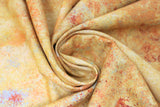 Swirled swatch marbled gold fabric (gold, yellow, rust marbled look fabric)