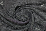 Swirled swatch black lace detail fabric