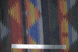 Flat swatch southwest pattern printed fabrics in yellow/green (light and dark grey/yellow/oranges/red/blue/dark green colourway material and print)