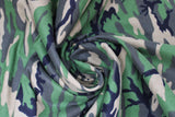 Swirled swatch camo printed cotton flannel in shade green