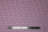 Flat swatch pink fabric (white fabric with tiny tossed pink ribbons allover)
