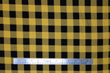 Flat swatch yellow check fabric (yellow and black buffalo print)