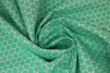 Swirled swatch Con-Dot fabric (mint fabric with dark mint dots allover connected with tiny lines)