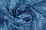 Swirled swatch denim (dark blue) Brazil print fabric (near solid fabric with slight colour marbling)