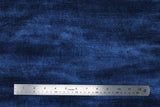 Flat swatch denim (dark blue) Brazil print fabric (near solid fabric with slight colour marbling)