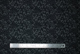 Flat swatch Damask Dark fabric (dark grey fabric with black damask look floral pattern allover)