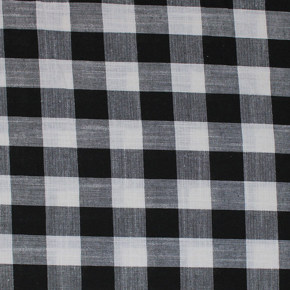 Square swatch black and white medium/large square gingham print fabric