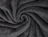 Swirled swatch black fluffy fabric