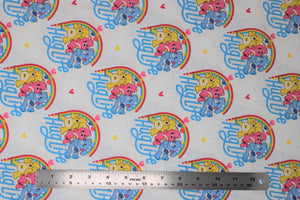 Group swatch care bears fabric in various styles