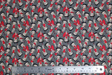 Flat swatch Betty Boop fabric (grey fabric with tossed full colour Betty Boop characters allover in various poses)