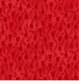 Bright cherry red marbled fabric with red floral flowy pattern allover