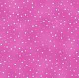 Light purple/pink marbled fabric with white multi size polka dots