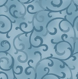 Light blue marbled fabric with light/dark blue fleur des lis style pattern allover