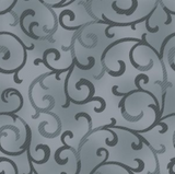 Medium blue/grey marbled fabric with light/dark blue/grey fleur des lis look print