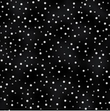 Black marbled fabric with multi size white polka dots print