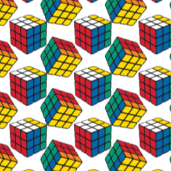 Rubiks Cubes - 45" - 100% Cotton