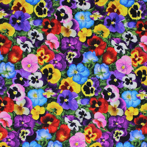 Lovely Pansies - 45" - 100% Cotton