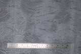 Flat swatch grey fabric (medium grey marbled look fabric with silver metallic tree branch/scratch look pattern allover)