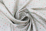 Swirled swatch Dots fabric (grey fabric with small polka dots allover in white, black, navy, red, teal, green, etc.)