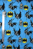 Flat swatch Batman licensed print fabric (blue)