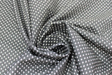 Swirled swatch Tiny Hearts fabric (black fabric with tiny white hearts allover)