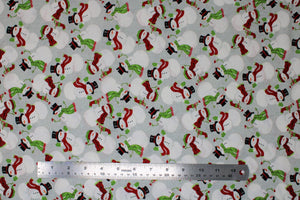 Group swatch assorted Snow Merry themed fabrics in various styles/colours