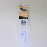 white one way separating zipper with product tag 40cm