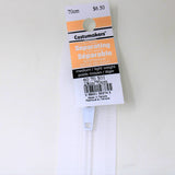 70cm medium light weight one way separating sportswear zipper in white with label