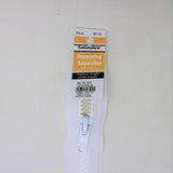 white one way separating zipper with product tag 35cm