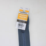 rail (grey) one way separating zipper with product tag 35cm