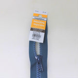 rail (grey) one way separating zipper with product tag 40cm