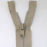 60cm medium weight one way separating activewear zipper in natural half zipped
