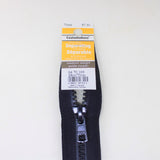 navy one way separating zipper with product tag 70cm