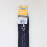navy one way separating zipper with product tag 75cm
