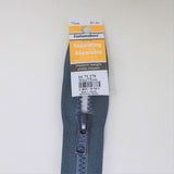 rail (grey) one way separating zipper with product tag 75cm