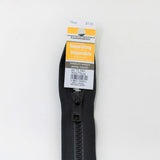 black one way separating zipper with product tag 75cm