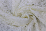 Swirled swatch Camellia lace (floral lace detail) in white